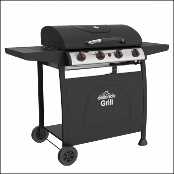 Sealey DG15 Dellonda 4 Burner Gas BBQ Grill with Piezo Ignition & Thermometer