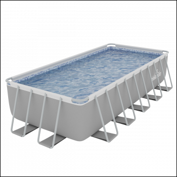 Sealey DL150 Dellonda Deluxe Steel Frame Rectangular Swimming Pool with Step Ladder & Filter Pump 21ft