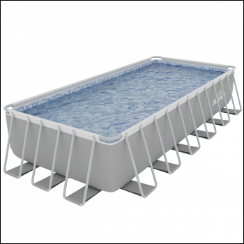 Sealey DL151 Dellonda Deluxe Steel Frame Rectangular Swimming Pool with Step Ladder & Filter Pump 25ft