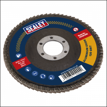 Sealey FD125120E 125mm Aluminium Oxide Flap Disc 120Grit 22mm Bore