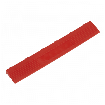 Sealey FT3ERF Polypropylene Floor Tile Edge 400 x 60mm, Red Female - Pack of 6