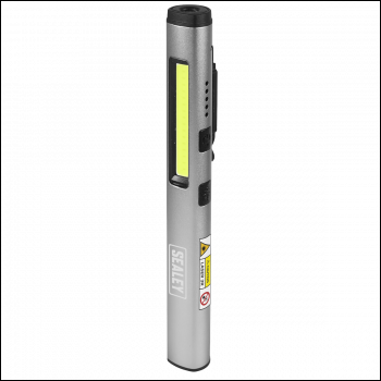 Sealey LED450UV Rechargeable UV Penlight Torch with Laser Pointer 5W COB & 3W SMD LED