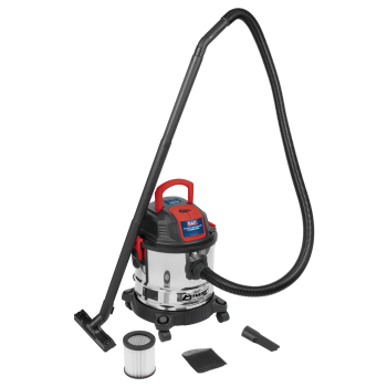 Sealey PC195SD 20L Vacuum Cleaner Wet & Dry Stainless Steel Drum 1200W/230V