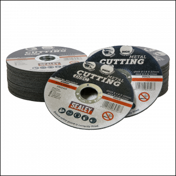 Sealey PTC/115CT50 115 x 1.6mm Cutting Disc 22mm Bore - Pack of 50