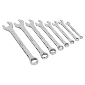 Sealey S0870 Siegen Whitworth Combination Spanner Set 8pc