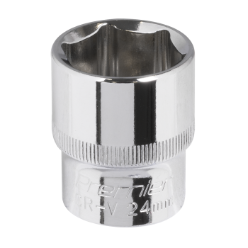 Sealey SP1224 Premier Fully Polished Socket 1/2 inch Sq Drive 24mm