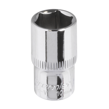 Sealey SP1410 Premier Fully Polished Socket 1/4 inch Sq Drive 10mm