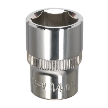 Sealey SP3814 Premier Fully Polished Socket 3/8 inch Sq Drive 14mm