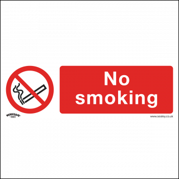 Sealey SS13V10 Worksafe® No Smoking Safety Sign, Self-Adhesive Vinyl - Pack of 10