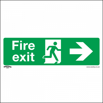 Sealey SS24V1 Worksafe® Fire Exit (Right) Safety Sign - Self-Adhesive Vinyl