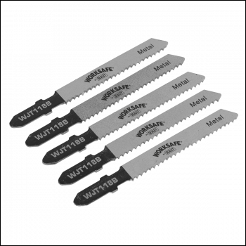 Sealey WJT118B Worksafe® Jigsaw Blade for Metal 55mm 12tpi - Pack of 5