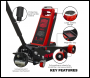 Sealey 4040AR Premier Low Profile Trolley Jack with Rocket Lift 4 Tonne - Red