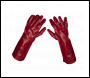 Sealey 9114 Worksafe® PVC Gauntlets 450mm, Red - Pair