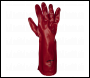 Sealey 9114 Worksafe® PVC Gauntlets 450mm, Red - Pair