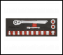 Sealey AK5785 Low Profile Socket Set 14pc 3/8 inch Sq Drive Metric - Premier Platinum