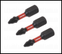 Sealey AK8207 Premier Pozi Impact Power Tool Bits #1 x 25mm 3pc