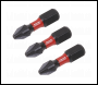 Sealey AK8208 Premier Pozi Impact Power Tool Bits #2 x 25mm 3pc