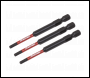 Sealey AK8261 Premier Hex Impact Power Tool Bits 3 x 75mm 3pc