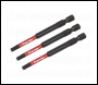 Sealey AK8262 Premier Hex Impact Power Tool Bits 4 x 75mm 3pc