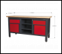 Sealey AP1905A Workbench with 2 Drawers, 2 Cupboards & Open Storage