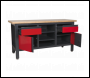 Sealey AP1905A Workbench with 2 Drawers, 2 Cupboards & Open Storage