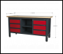 Sealey AP1905D Workbench with 6 Drawers & Open Storage