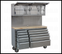 Sealey AP5520SS Premier™ Mobile Stainless Steel Tool Cabinet 10 Drawer with Backboard & 2 Wall Cupboards