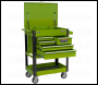 Sealey AP890MHV Superline PRO® Heavy-Duty Mobile Tool & Parts Trolley with 5 Drawers and Lockable Top - Hi-Vis Green