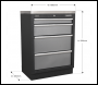 Sealey APMS51 Superline PRO® Modular Cabinet 4 Drawer 680mm