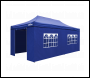 Sealey DG173 Dellonda Premium 3x6m Pop-Up Gazebo & Side Walls, PVC Coated, Water Resistant Fabric with Carry Bag, Rope, Stakes & Weight Bags - Blue Canopy - DG173