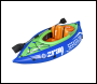 Sealey DL154 Dellonda Inflatable One-Person Kayak/Canoe Set with Pump, Carry Bag & Aluminium Oar - Blue/Green