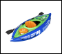 Sealey DL154 Dellonda Inflatable One-Person Kayak/Canoe Set with Pump, Carry Bag & Aluminium Oar - Blue/Green