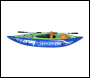 Sealey DL154 Dellonda Inflatable One-Person Kayak/Canoe Set with Pump, Carry Bag & Aluminium Oar - Blue/Green