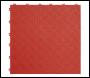 Sealey FT3R Polypropylene Floor Tile 400 x 400mm, Red Treadplate - Pack of 9