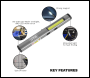 Sealey LED450UV Rechargeable UV Penlight Torch with Laser Pointer 5W COB & 3W SMD LED