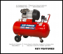 Sealey SAC10030 100L V-Twin Direct Drive Air Compressor 3hp