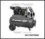 Sealey SAC3103B Premier 100L Belt Drive Air Compressor with Front Control Panel 3hp
