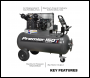 Sealey SAC3153B Premier 150L Belt Drive Air Compressor with Front Control Panel 3hp