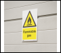 Sealey SS59P1 Worksafe® Flammable Gas Safety Sign - Rigid Plastic