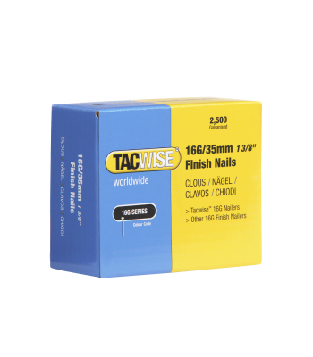 Tacwise Type 16G/35mm Galvanised Finish Nails, Pack of 2500 - Code 0295