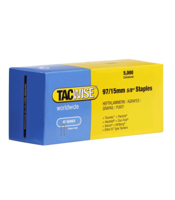 Tacwise Type 97/15mm Narrow Crown Staples, Box of 5000 - Code 0303