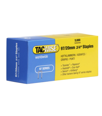 Tacwise Type 97/20mm Narrow Crown Staples, Box of 5000 - Code 0304