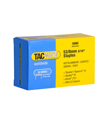 Tacwise Type 53/8mm Heavy Duty Galvanised Staples, Pack of 5000 - Code 0332