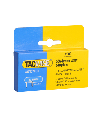 Tacwise Type 53/4mm Heavy Duty Galvanised Staples, Box of 2000 - Code 0333