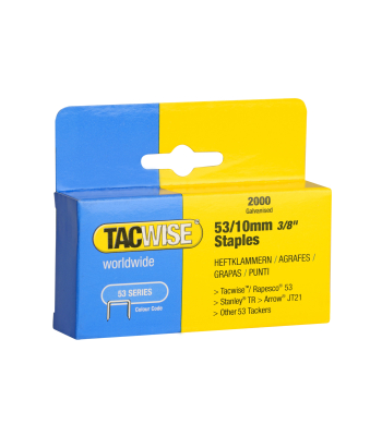 Tacwise Type 53/10mm Heavy Duty Galvanised Staples, Box of 2000 - Code 0336