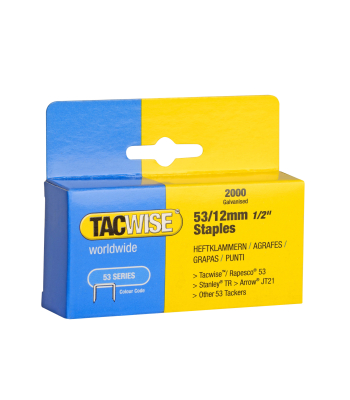 Tacwise Type 53/12mm Galvanised Staples, Box of 2000 - Code 0337