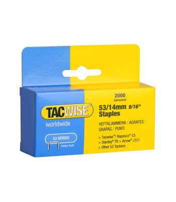 Tacwise Type 53/14mm Galvanised Staples, Box of 2000 - Code 0338