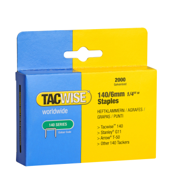 Tacwise Type 140/6mm Galvanised Staples, Box of 2000 - Code 0345