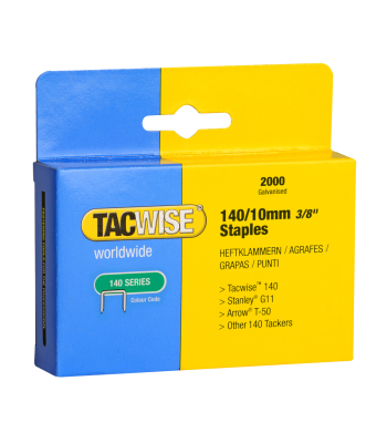 Tacwise Type 140/10mm Galvanised Staples, Box of 2000 - Code 0347