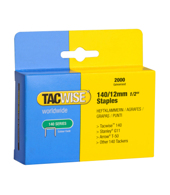 Tacwise Type 140/12mm Galvanised Staples, Box of 2000 - Code 0348